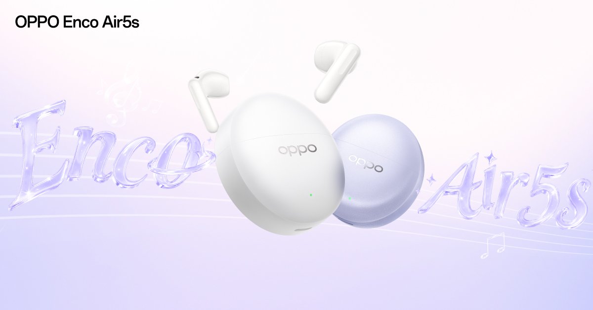 เตรียมสัมผัส! OPPO Enco Air5s และ OPPO Enco Air5 หูฟังไร้สายรุ่นใหม่ล่าสุด มาพร้อมระบบตัดเสียงรบกวน เบาสบายเหมือนไม่ได้ใส่