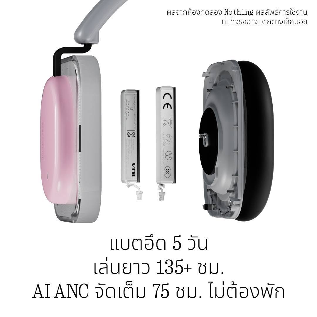 Nothing เปิดตัว Headphone (a) หูฟังครอบหู 4 สี แบตเตอรี่สูงสุด 135 ชั่วโมง ราคา 5,999 บาท